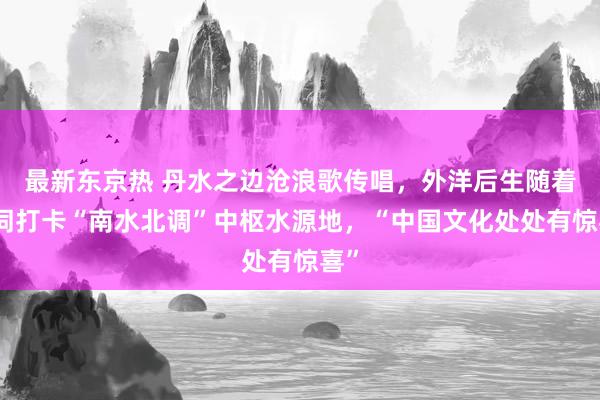 最新东京热 丹水之边沧浪歌传唱，外洋后生随着诗词打卡“南水北调”中枢水源地，“中国文化处处有惊喜”