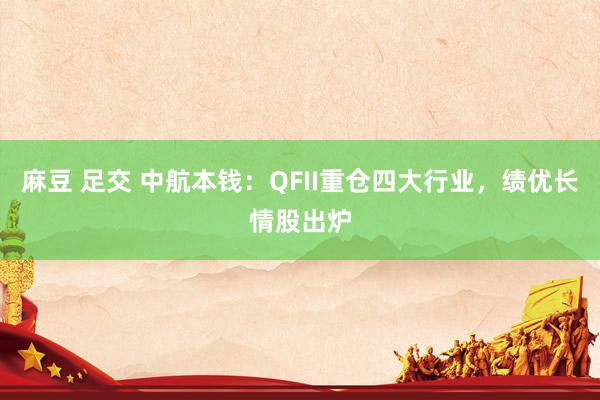 麻豆 足交 中航本钱：QFII重仓四大行业，绩优长情股出炉