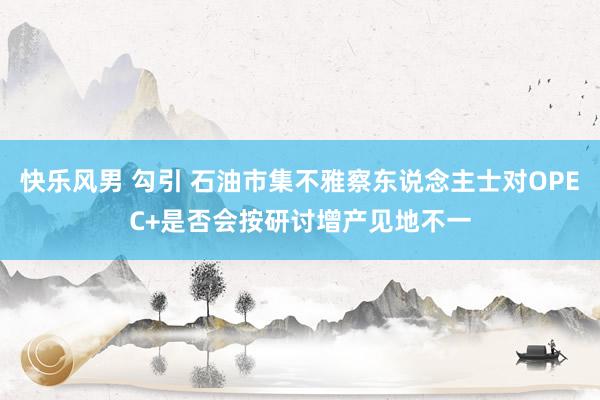 快乐风男 勾引 石油市集不雅察东说念主士对OPEC+是否会按研讨增产见地不一